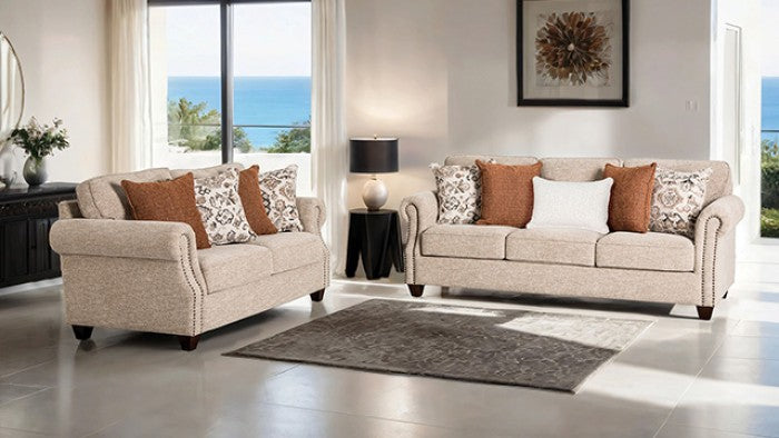 Buckhurst Taupe Loveseat - Ornate Home