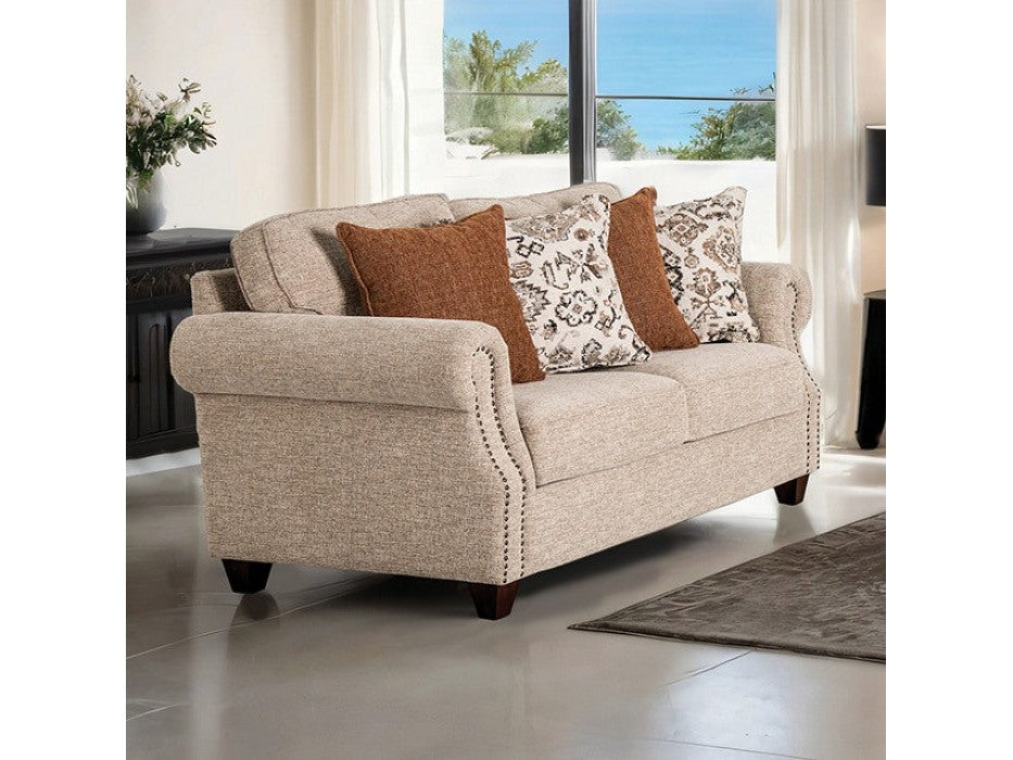 Buckhurst Taupe Loveseat - Ornate Home