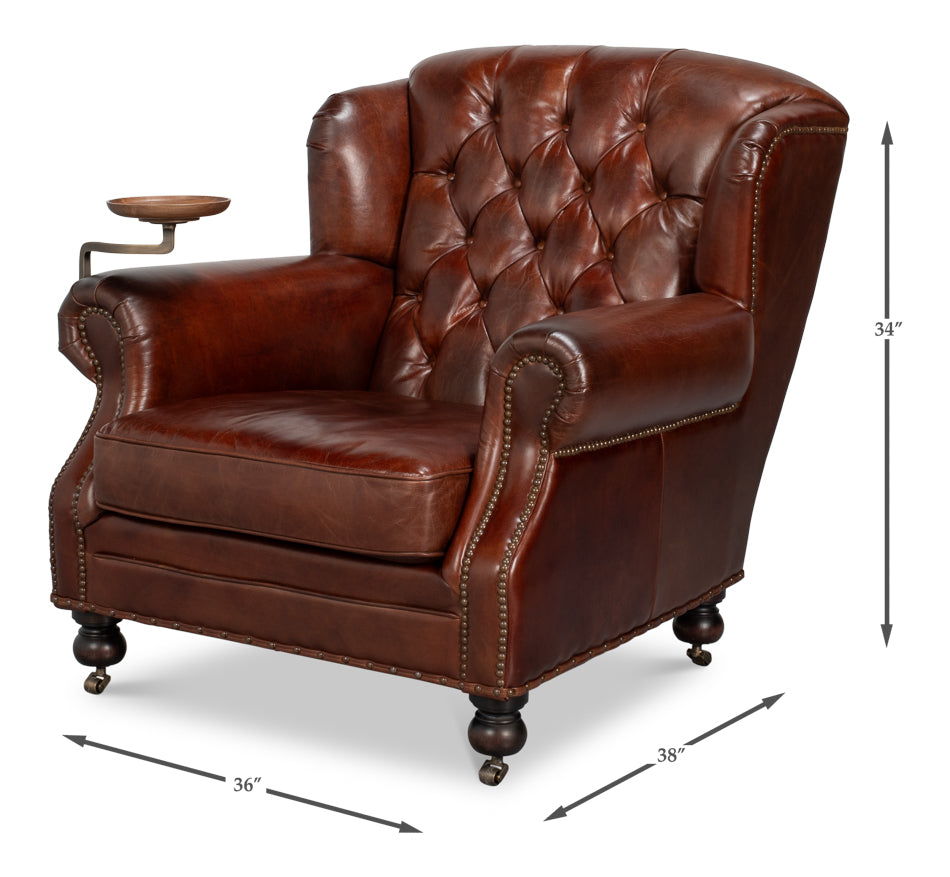 Buckingham Newark Brown Leather Armchair - Ornate Home