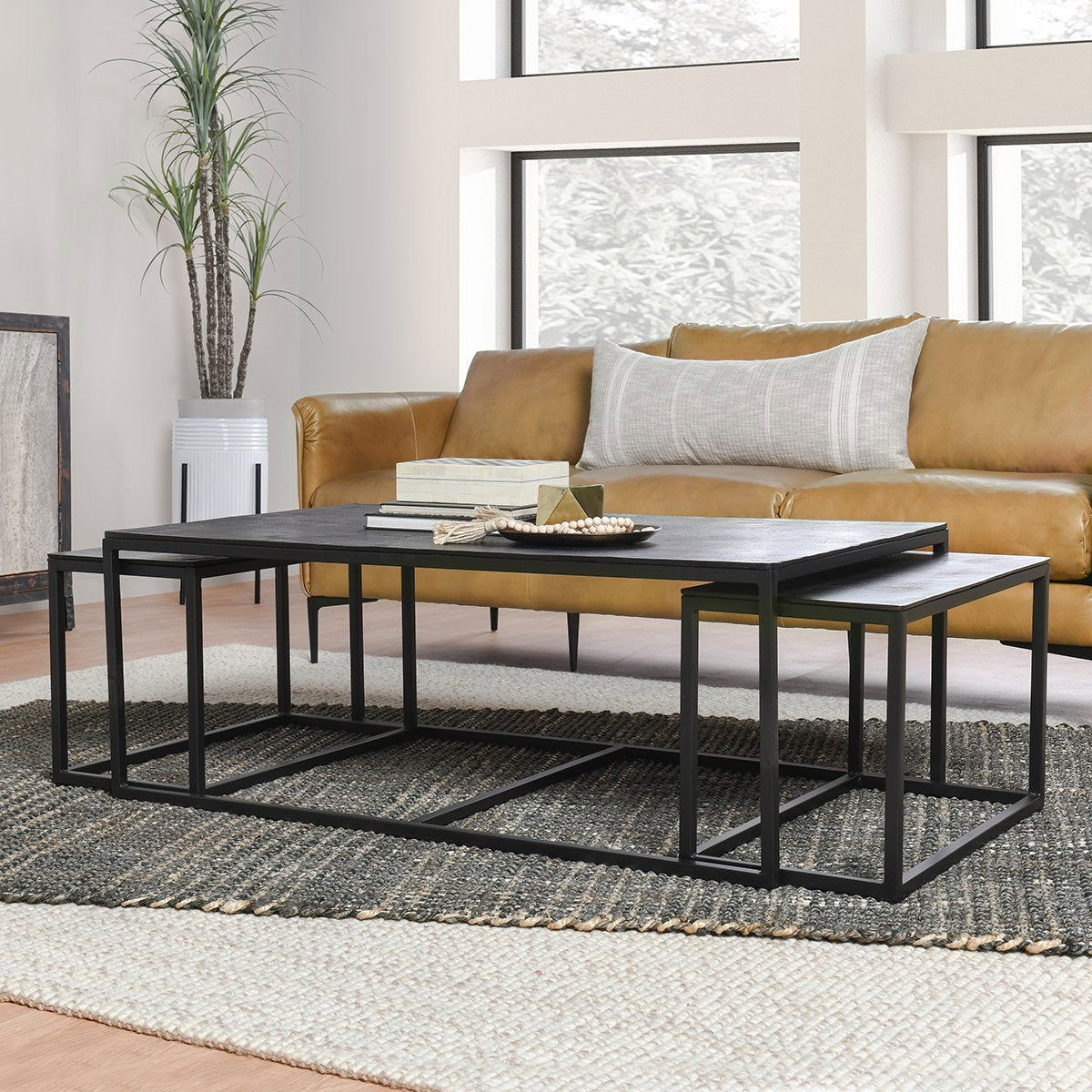 Buckley Dark Antique Coffee Table (Set of 3) - Ornate Home