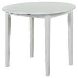 Bucknell White 3-piece Round Drop Leaf Dining Table Set - Ornate Home