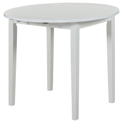 Bucknell White 3-piece Round Drop Leaf Dining Table Set - Ornate Home
