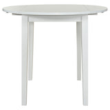 Bucknell White 3-piece Round Drop Leaf Dining Table Set - Ornate Home