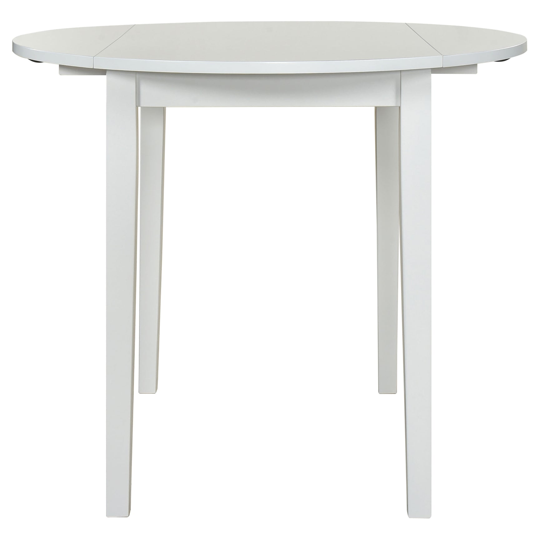 Bucknell White 3-piece Round Drop Leaf Dining Table Set - Ornate Home