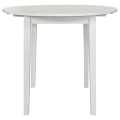 Bucknell White 3-piece Round Drop Leaf Dining Table Set - Ornate Home