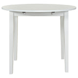 Bucknell White 3-piece Round Drop Leaf Dining Table Set - Ornate Home