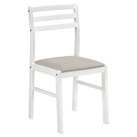 Bucknell White 3-piece Round Drop Leaf Dining Table Set - Ornate Home