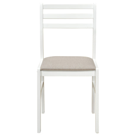 Bucknell White 3-piece Round Drop Leaf Dining Table Set - Ornate Home