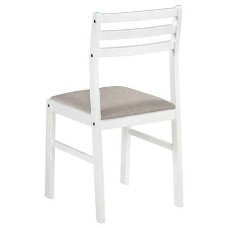 Bucknell White 3-piece Round Drop Leaf Dining Table Set - Ornate Home