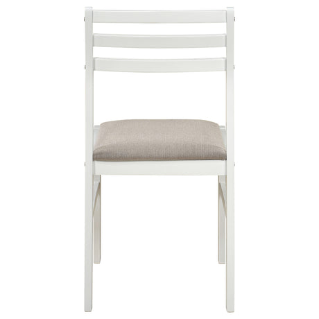 Bucknell White 3-piece Round Drop Leaf Dining Table Set - Ornate Home