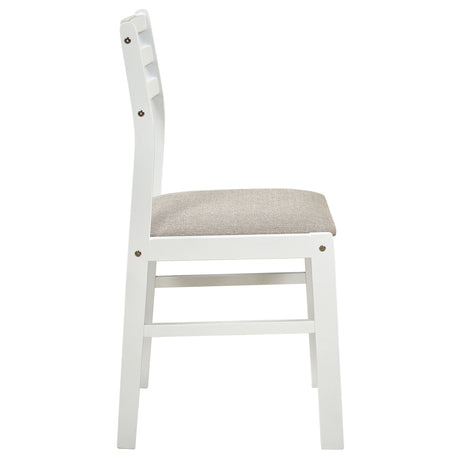 Bucknell White 3-piece Round Drop Leaf Dining Table Set - Ornate Home