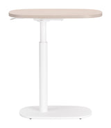 Buddy Natural & White Adjustable Rotating Side Table - Ornate Home