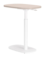 Buddy Natural & White Adjustable Rotating Side Table - Ornate Home