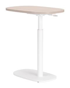 Buddy Natural & White Adjustable Rotating Side Table - Ornate Home
