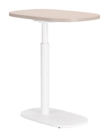 Buddy Natural & White Adjustable Rotating Side Table - Ornate Home