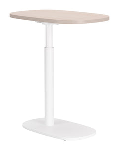 Buddy Natural & White Adjustable Rotating Side Table - Ornate Home