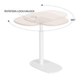 Buddy Natural & White Adjustable Rotating Side Table - Ornate Home