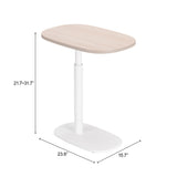 Buddy Natural & White Adjustable Rotating Side Table - Ornate Home