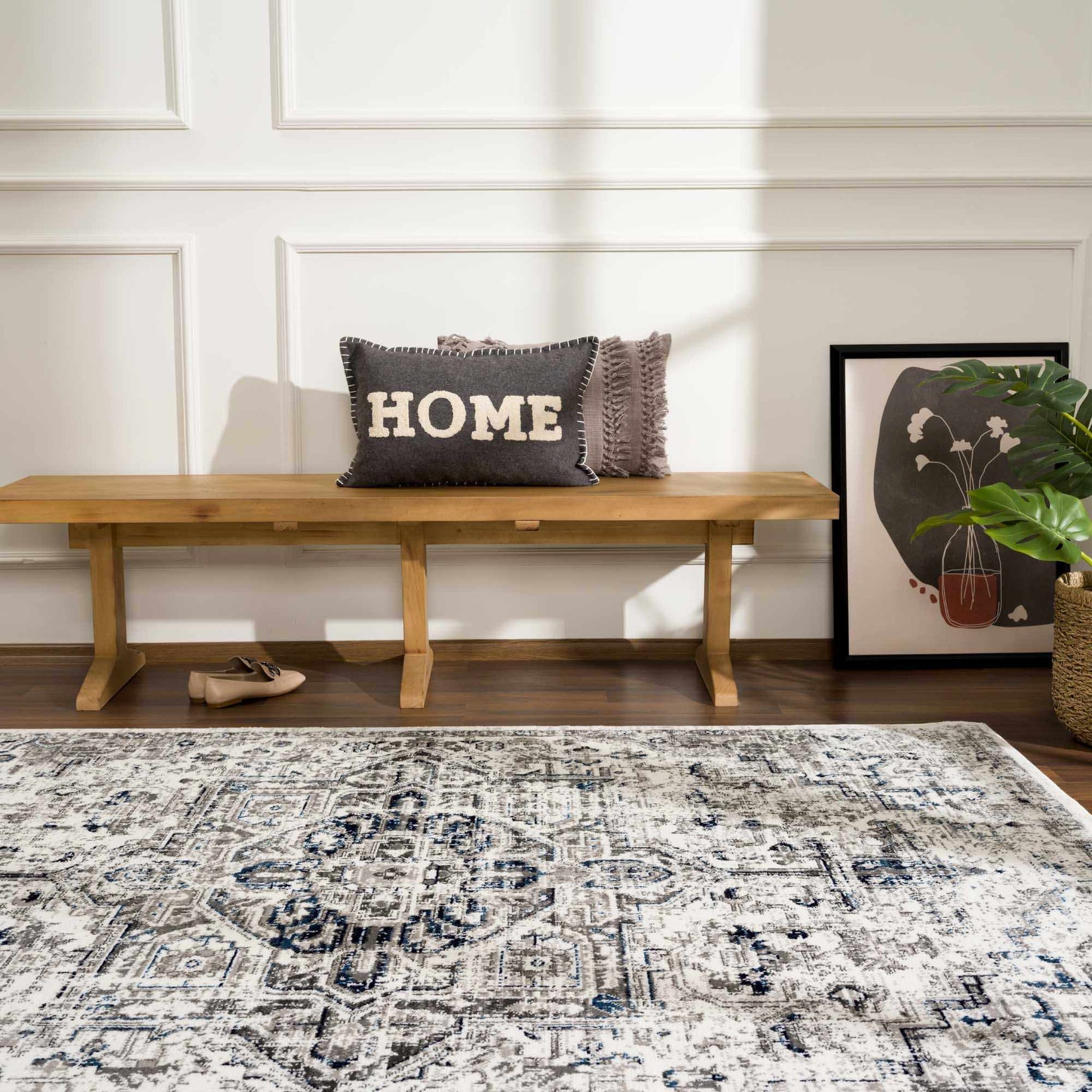 Buenaventura Cream & Navy Area Rug - Clearance - Ornate Home