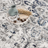 Buenaventura Cream & Navy Area Rug - Clearance - Ornate Home