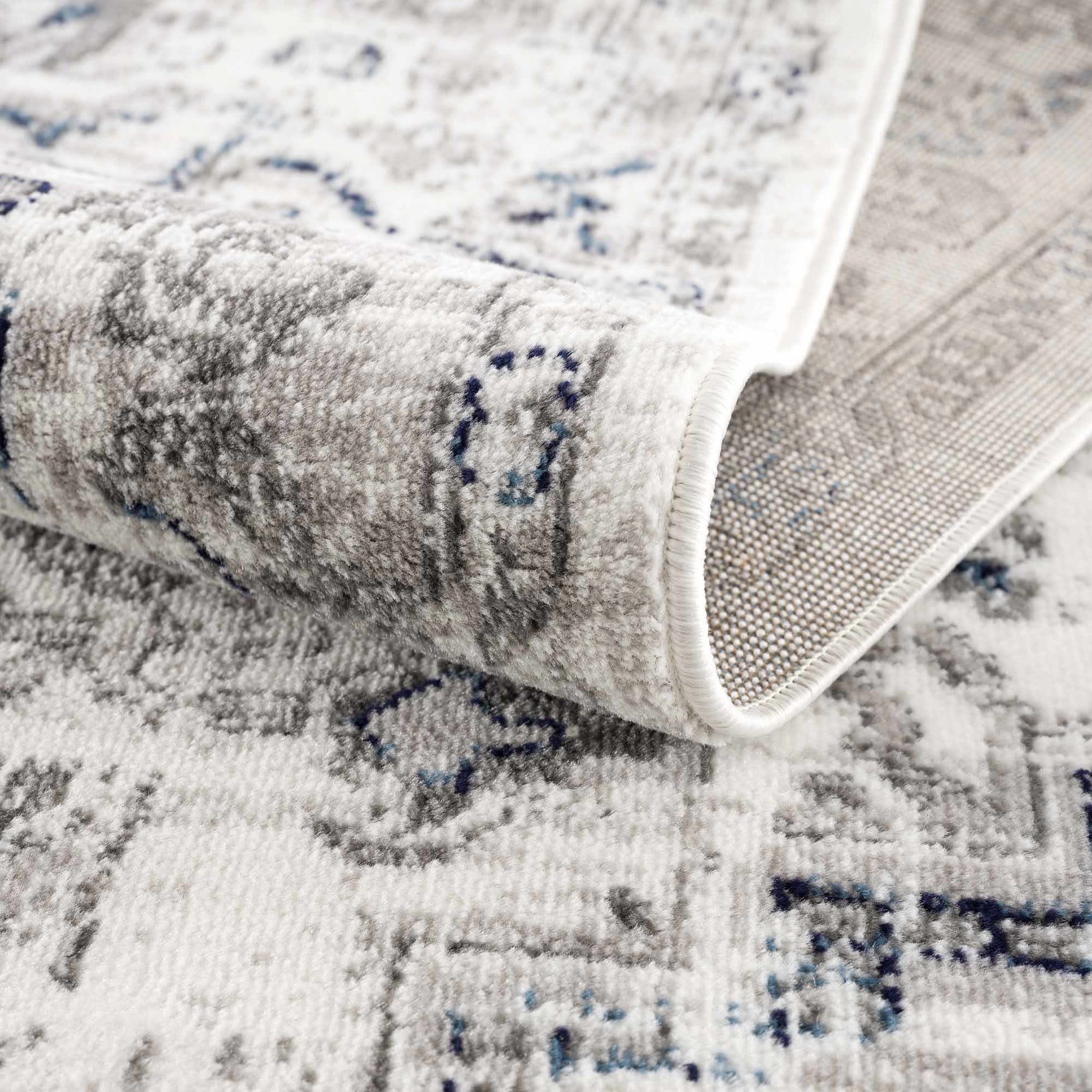 Buenaventura Cream & Navy Area Rug - Ornate Home