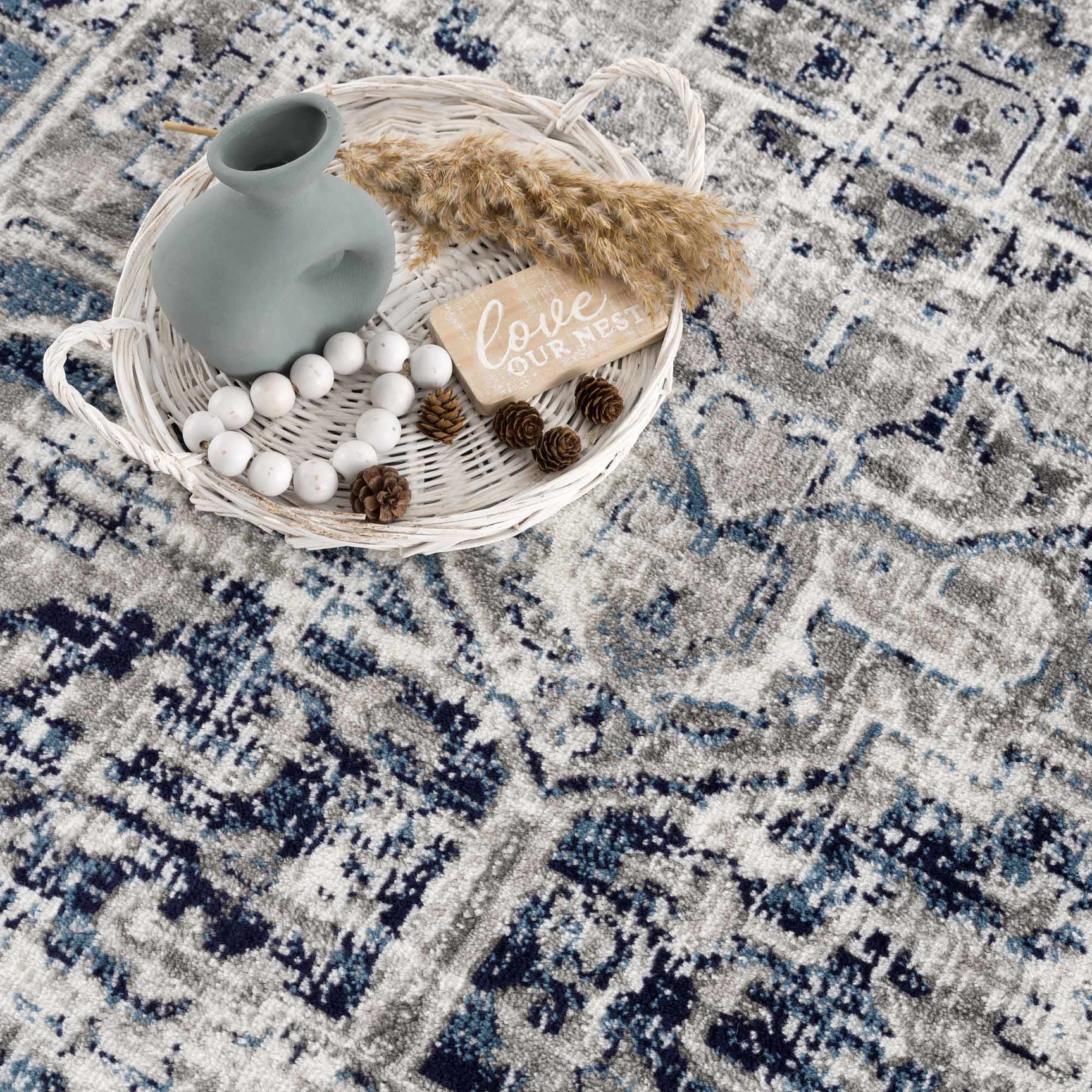 Buenaventura Navy Area Rug - Ornate Home