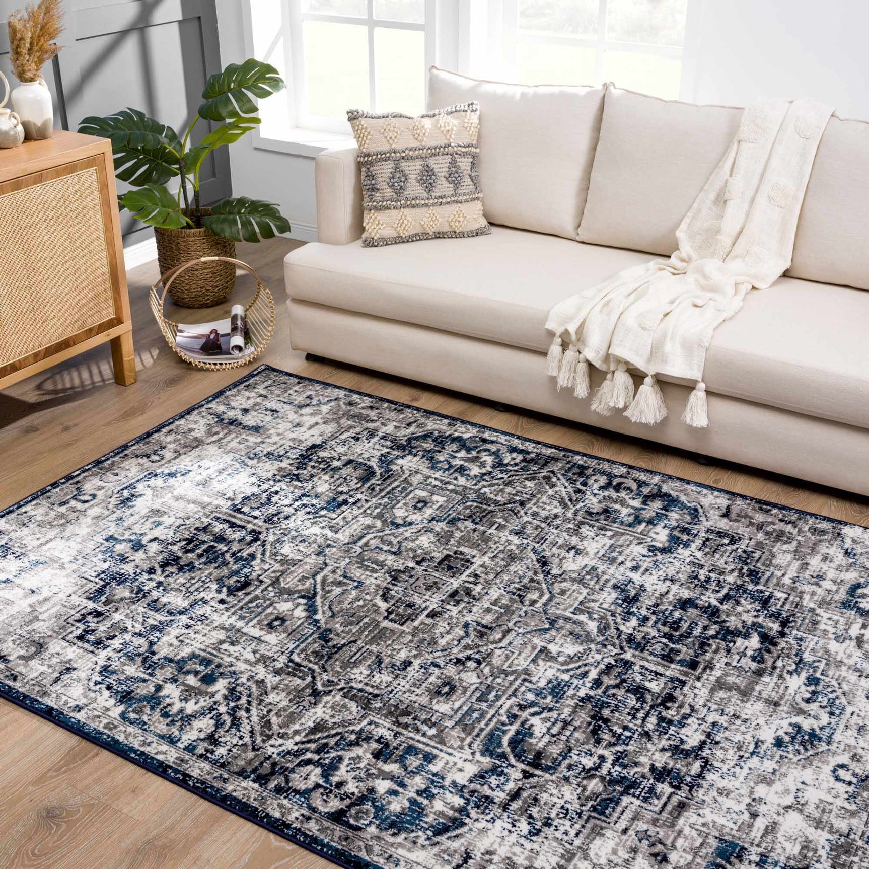 Buenaventura Navy Area Rug - Ornate Home