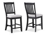 Buford Charcoal Black/Light Gray Counter Height Chair (Set of 2) - Ornate Home