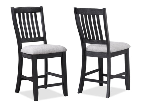 Buford Charcoal Black/Light Gray Counter Height Chair (Set of 2) - Ornate Home