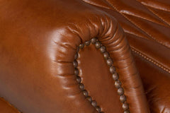 Bugatti Brown Leather Swivel Chair - Ornate Home