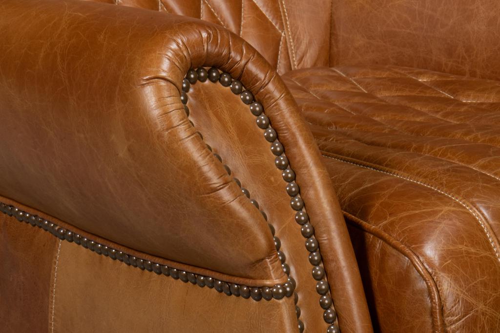 Bugatti Brown Leather Swivel Chair - Ornate Home