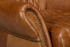Bugatti Brown Leather Swivel Chair - Ornate Home