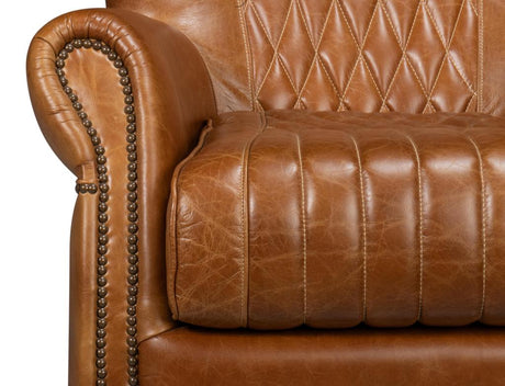 Bugatti Brown Leather Swivel Chair - Ornate Home
