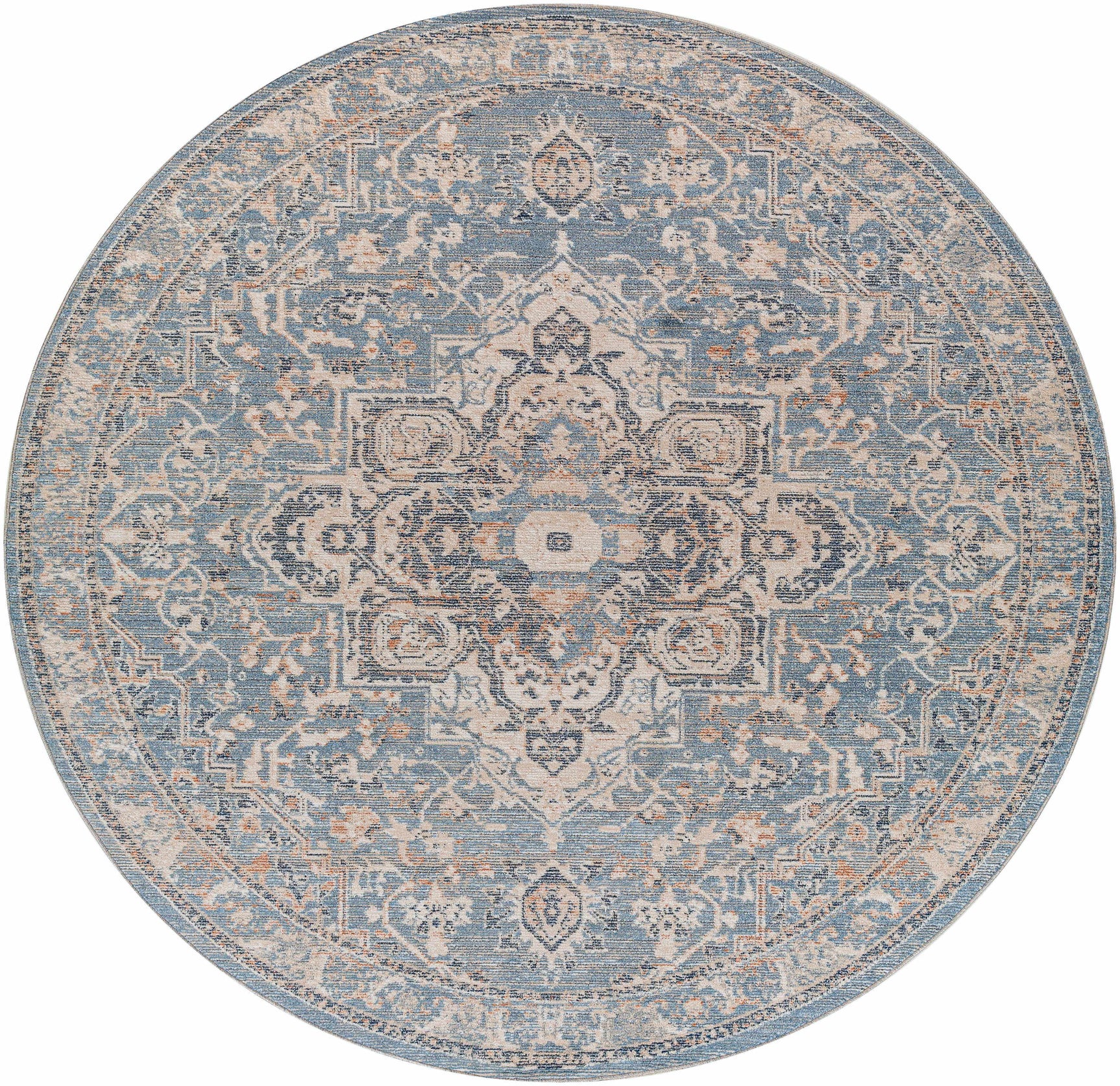 Buguey Cream&Blue Area Rug - Clearance - Ornate Home