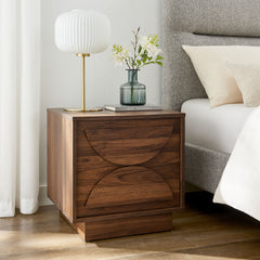 Bulwark Walnut 2-Drawer Nightstand - Ornate Home