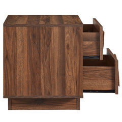 Bulwark Walnut 2-Drawer Nightstand - Ornate Home