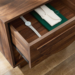 Bulwark Walnut 2-Drawer Nightstand - Ornate Home