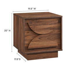 Bulwark Walnut 2-Drawer Nightstand - Ornate Home