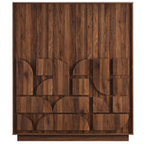 Bulwark Walnut 3-Door Wardrobe Closet - Ornate Home