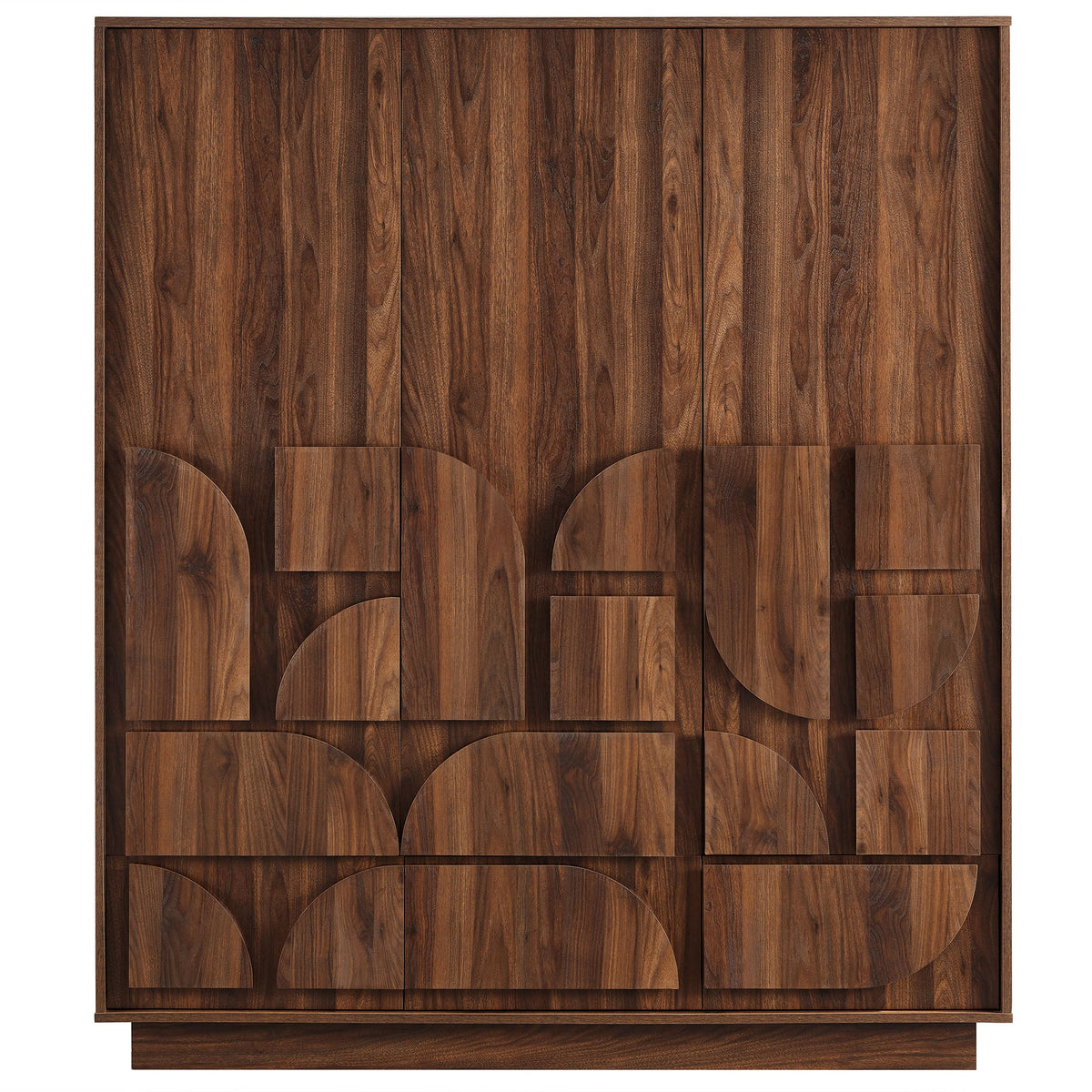 Bulwark Walnut 3-Door Wardrobe Closet - Ornate Home