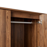 Bulwark Walnut 3-Door Wardrobe Closet - Ornate Home