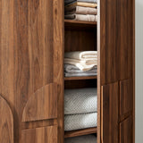 Bulwark Walnut 3-Door Wardrobe Closet - Ornate Home