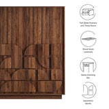 Bulwark Walnut 3-Door Wardrobe Closet - Ornate Home
