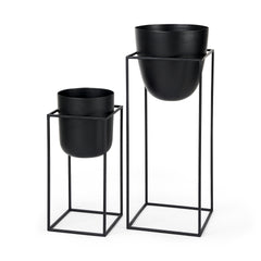 Bumble Black Plant Stands (Set of 2) - Ornate Home