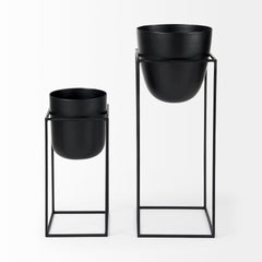 Bumble Black Plant Stands (Set of 2) - Ornate Home
