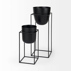 Bumble Black Plant Stands (Set of 2) - Ornate Home