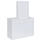 Bunbury White Makeup Vanity Table Set Storage Mirror and Stool - Ornate Home