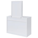 Bunbury White Makeup Vanity Table Set Storage Mirror and Stool - Ornate Home