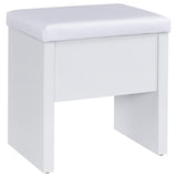 Bunbury White Makeup Vanity Table Set Storage Mirror and Stool - Ornate Home