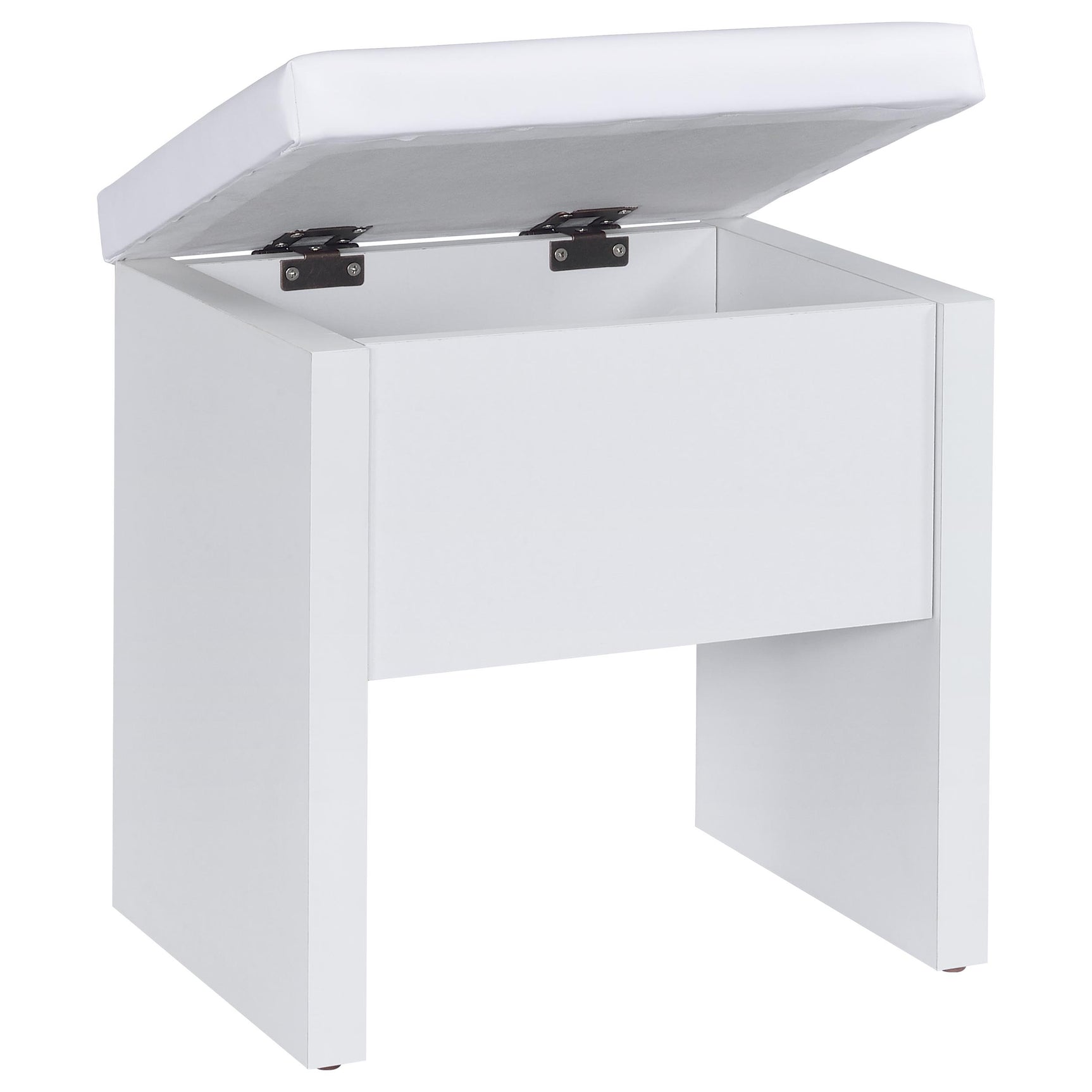Bunbury White Makeup Vanity Table Set Storage Mirror and Stool - Ornate Home